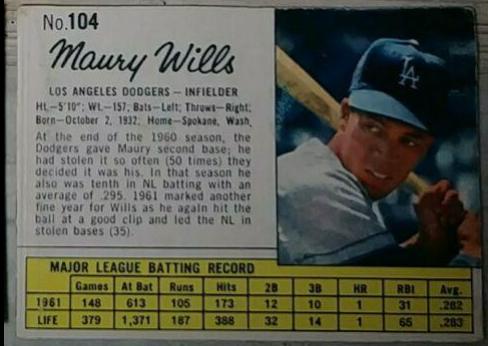 Maury Wills [Hand Cut] #104