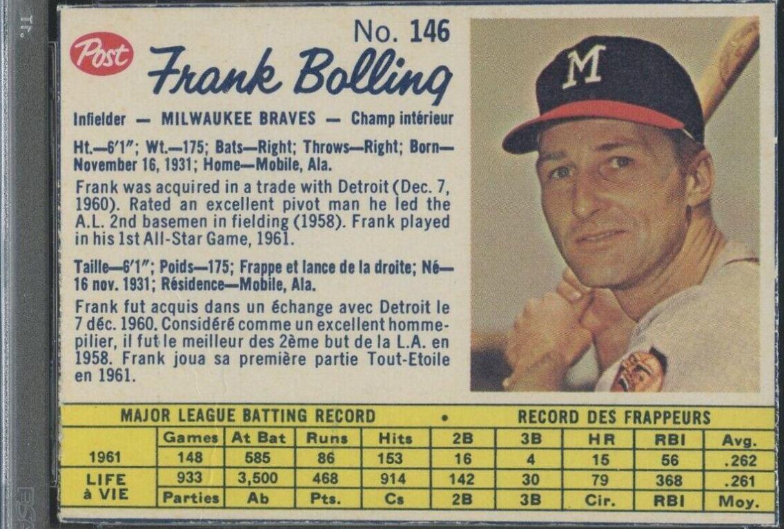 Frank Bolling [Hand Cut] #146