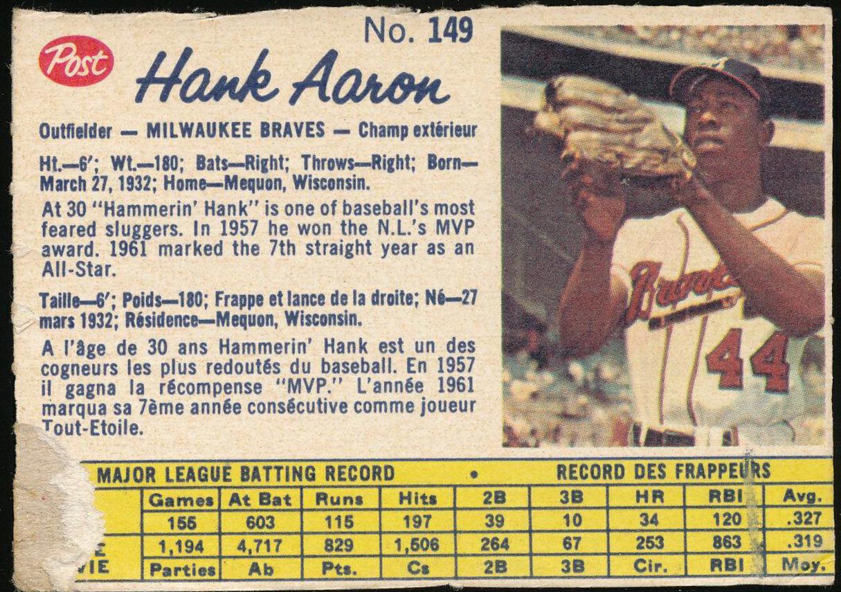 Hank Aaron [Hand Cut] #149