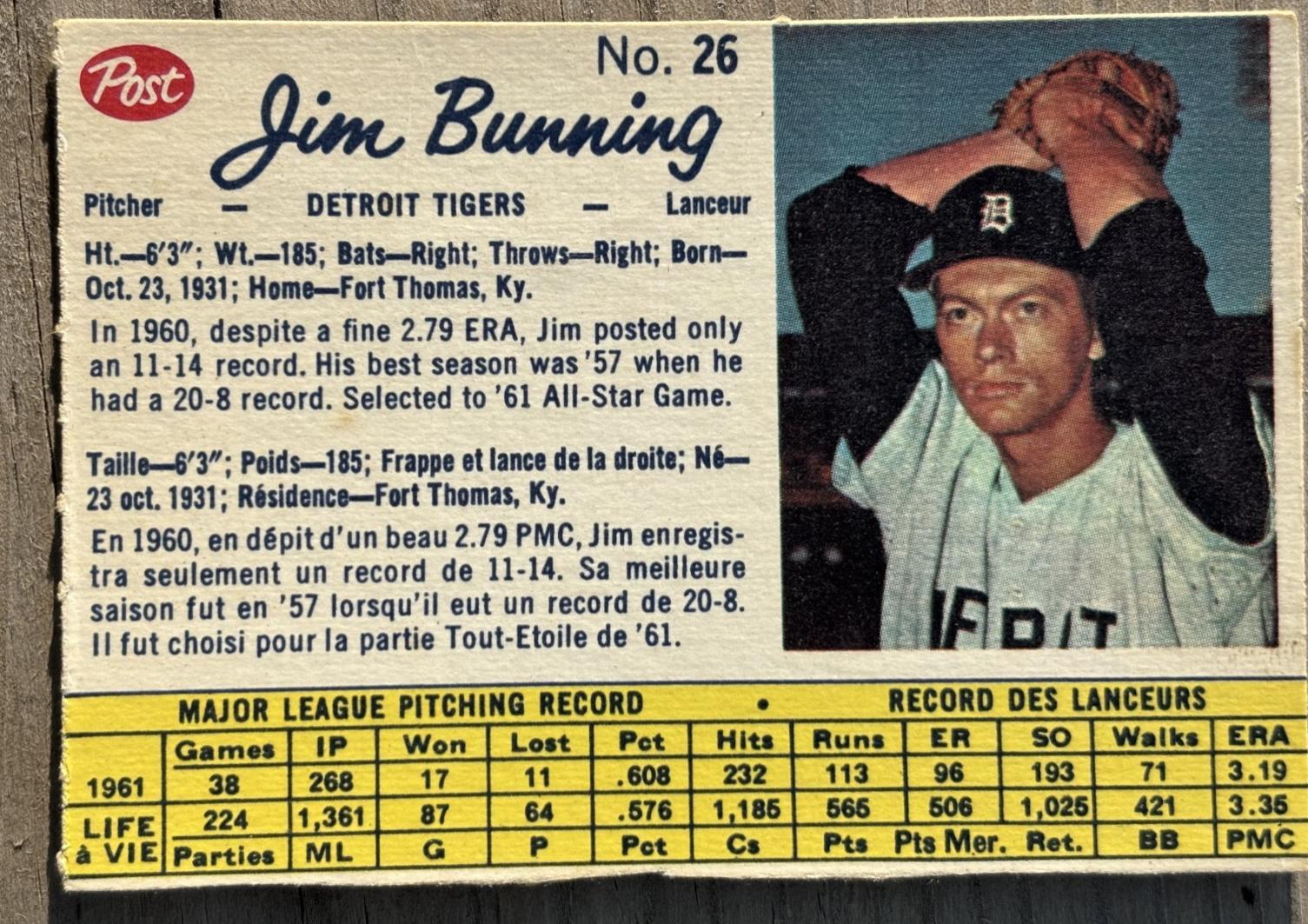 Jim Bunning [Perforated Hand Cut] #26