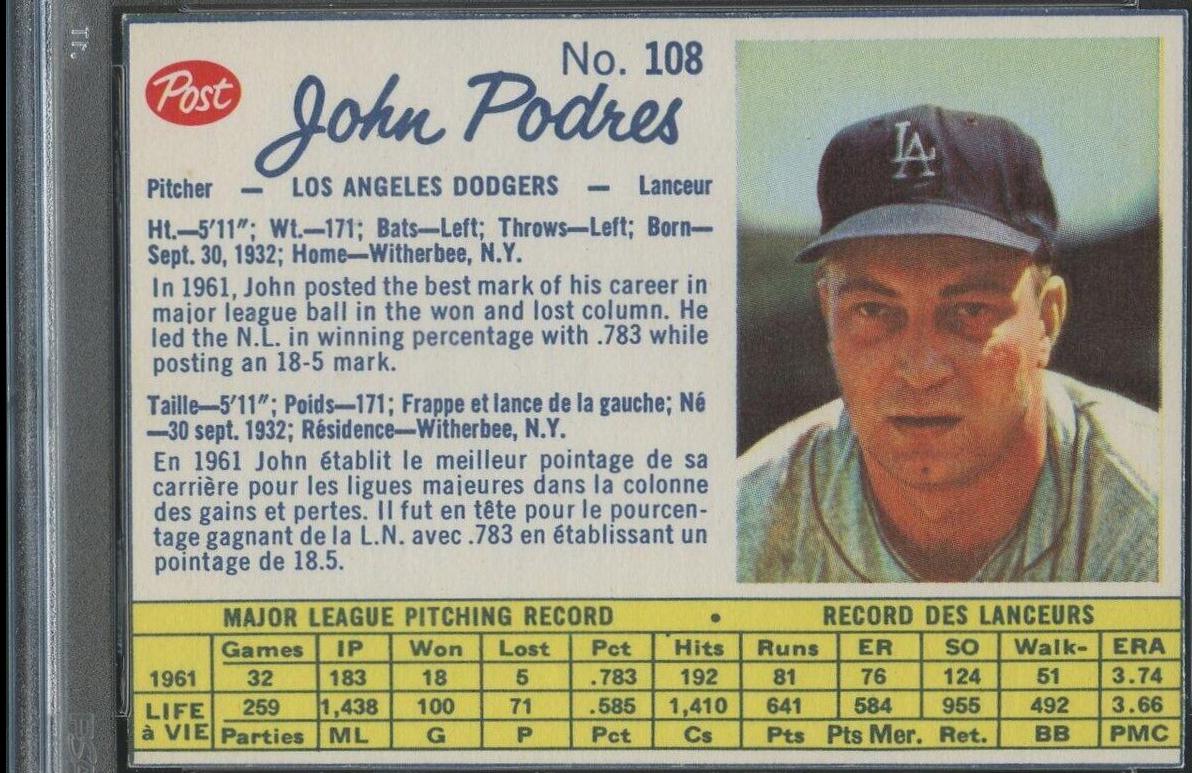 John Podres [Hand Cut] #108