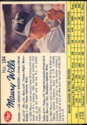 Maury Wills [Hand Cut] #104