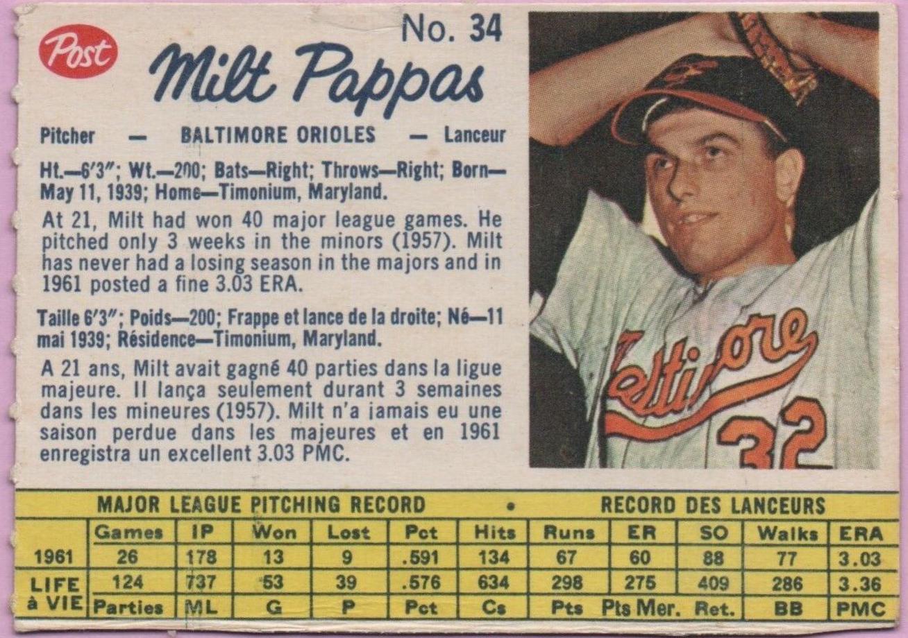 Milt Pappas [Perforated Hand Cut] #34