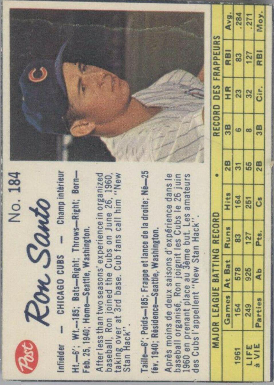 Ron Santo [Hand Cut] #184