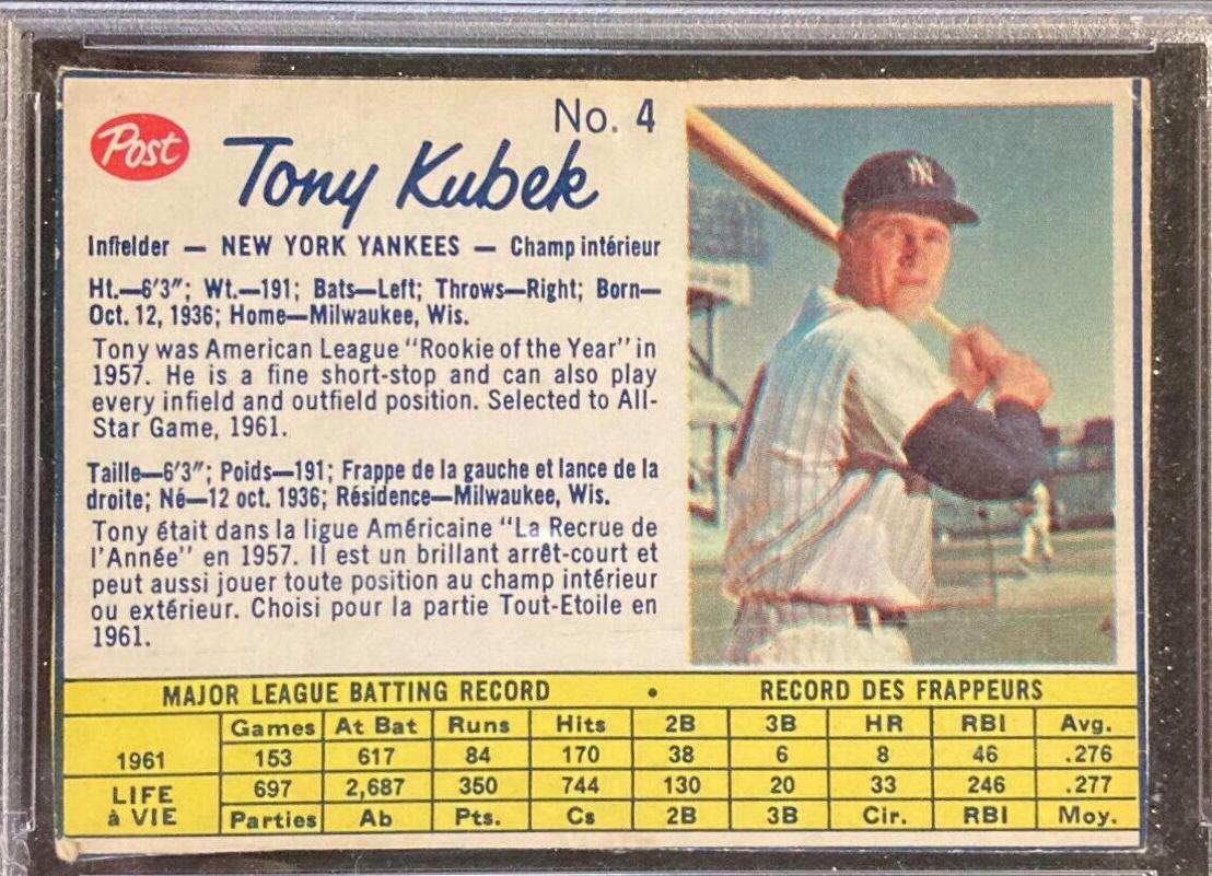 Tony Kubek [Hand Cut] #4