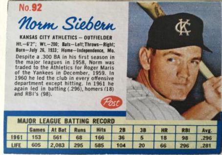 Norm Siebern [Hand Cut] #92
