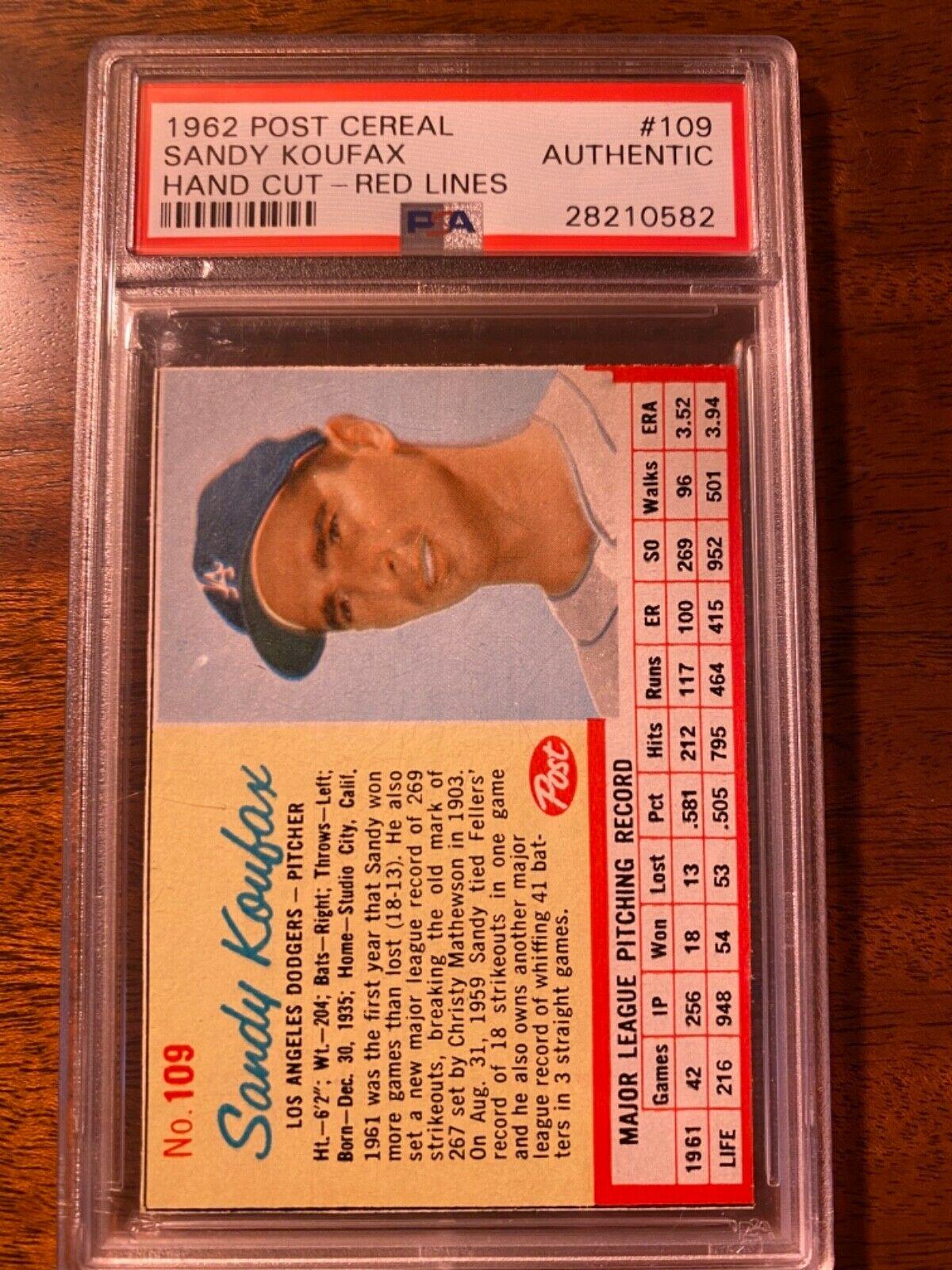 Sandy Koufax [Hand Cut Red Lines] #109