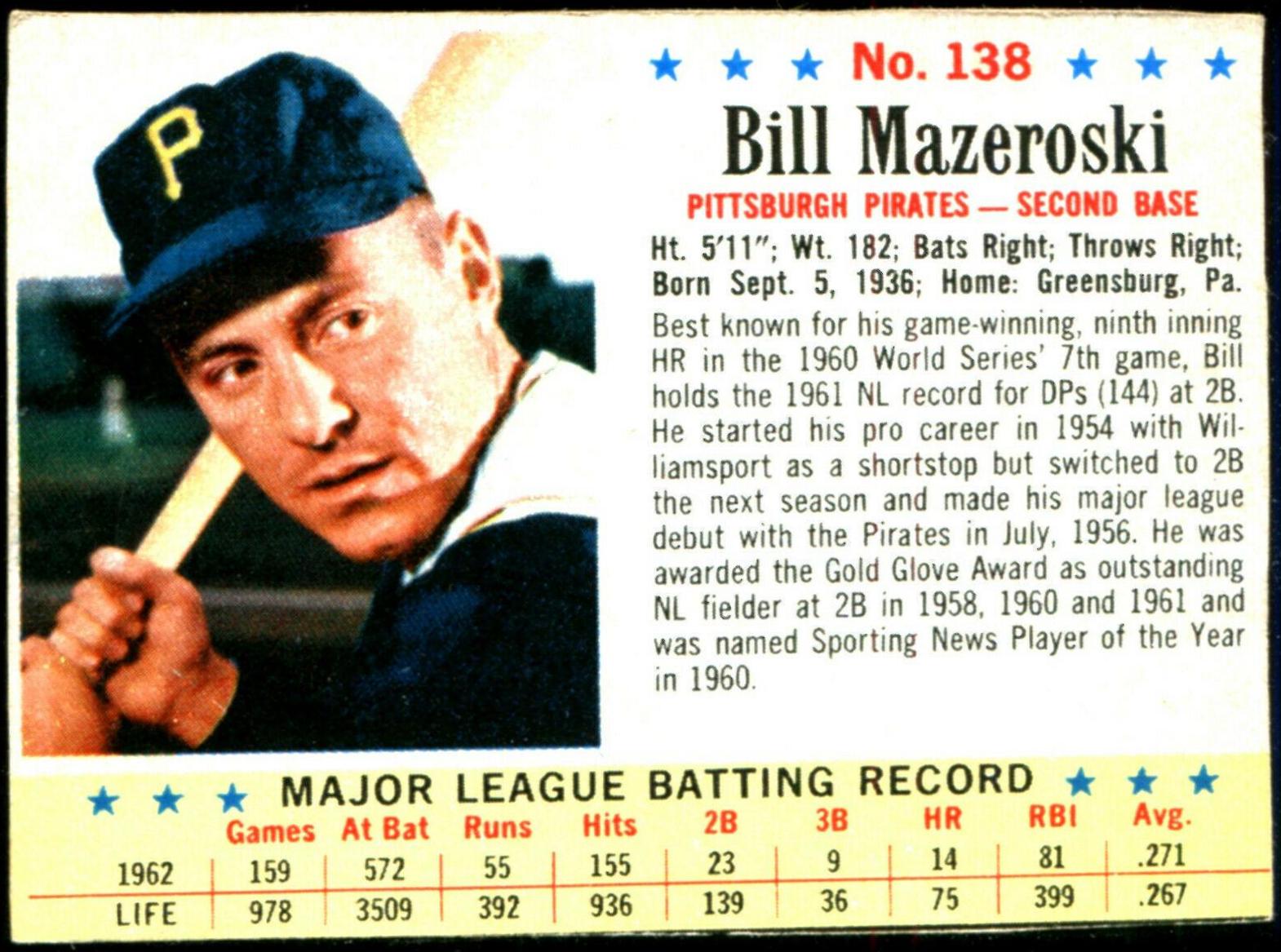 Bill Mazeroski [Hand Cut] #138