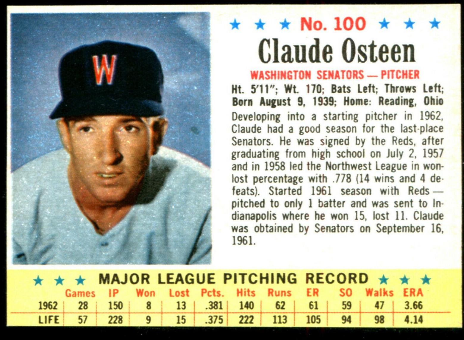 Claude Osteen [Hand Cut] #100