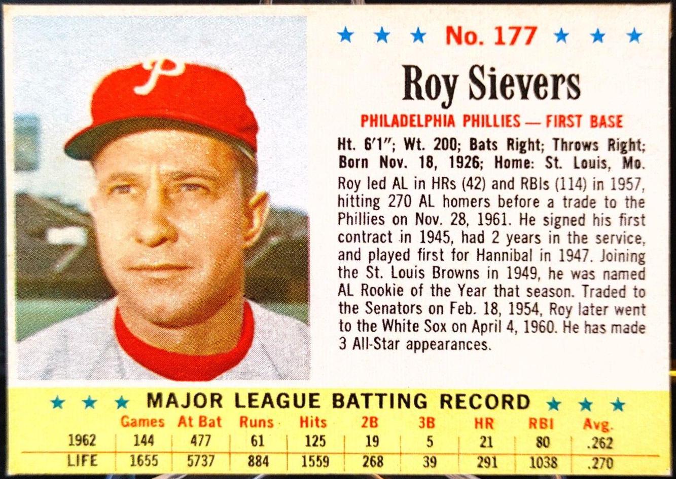 Roy Sievers [Hand Cut] #177