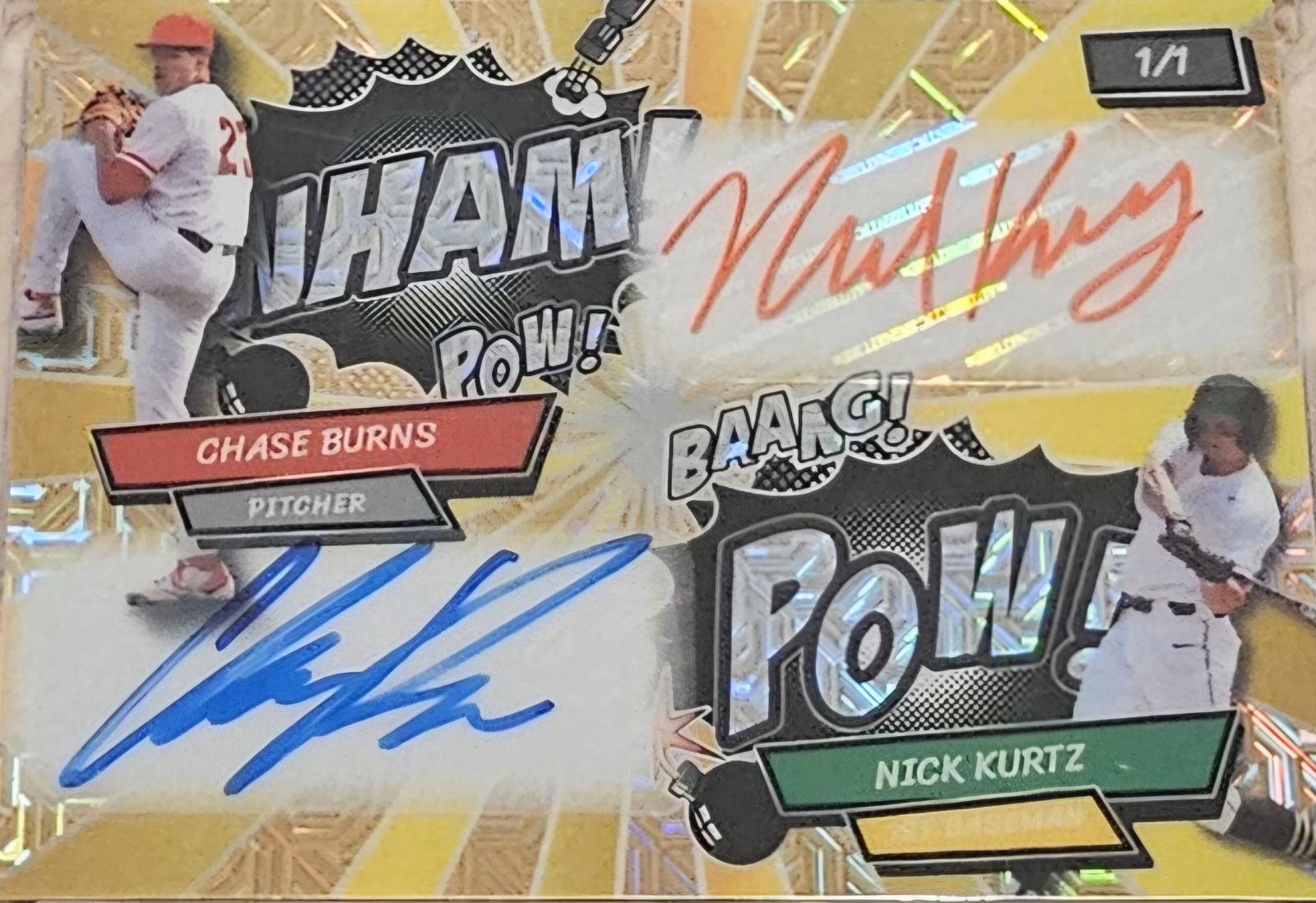 Nick Kurtz / Chase Burns [Comix Dual Auto Color Match Gold Mojo] #AAC-CBNK
