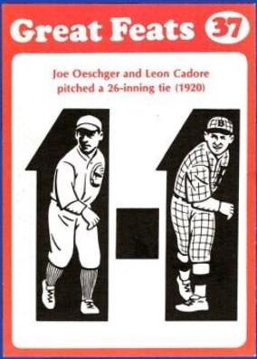 Joe Oeschger, Leon Cadore [Blue Border] #37