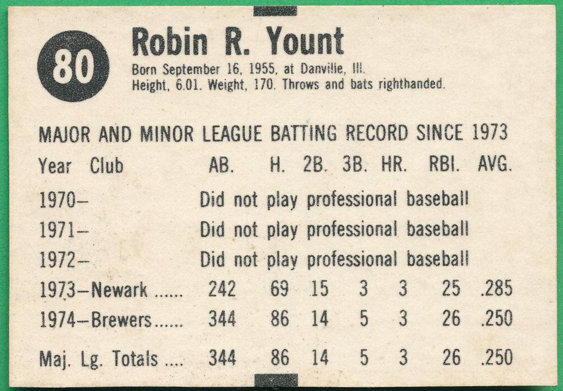 Robin Yount [Hand Cut] #80