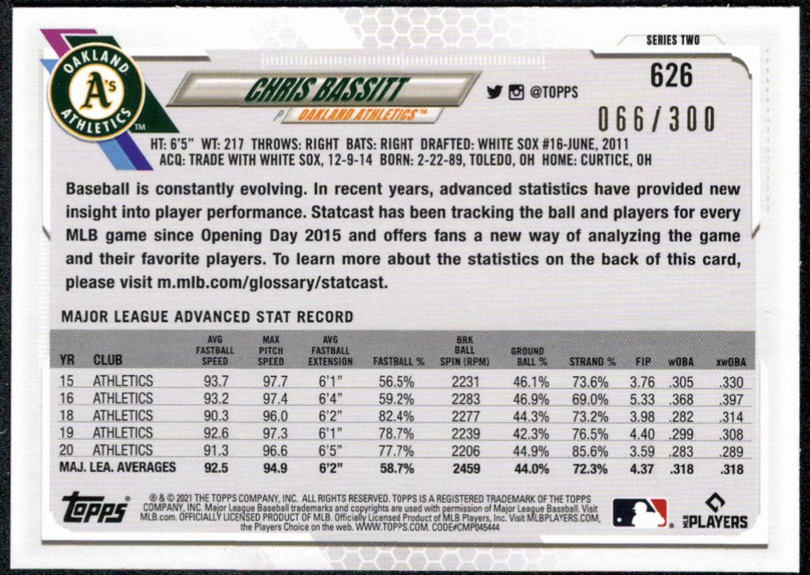 Chris Bassitt [Advanced Stat] #626