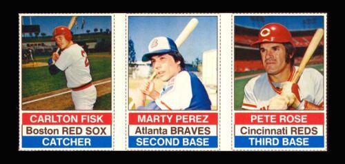 Carlton Fisk, Marty Perez, Pete Rose [L Panel Hand Cut]