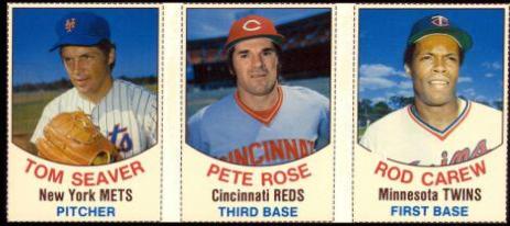 Pete Rose, Rod Carew, Tom Seaver [Hand Cut Panel]