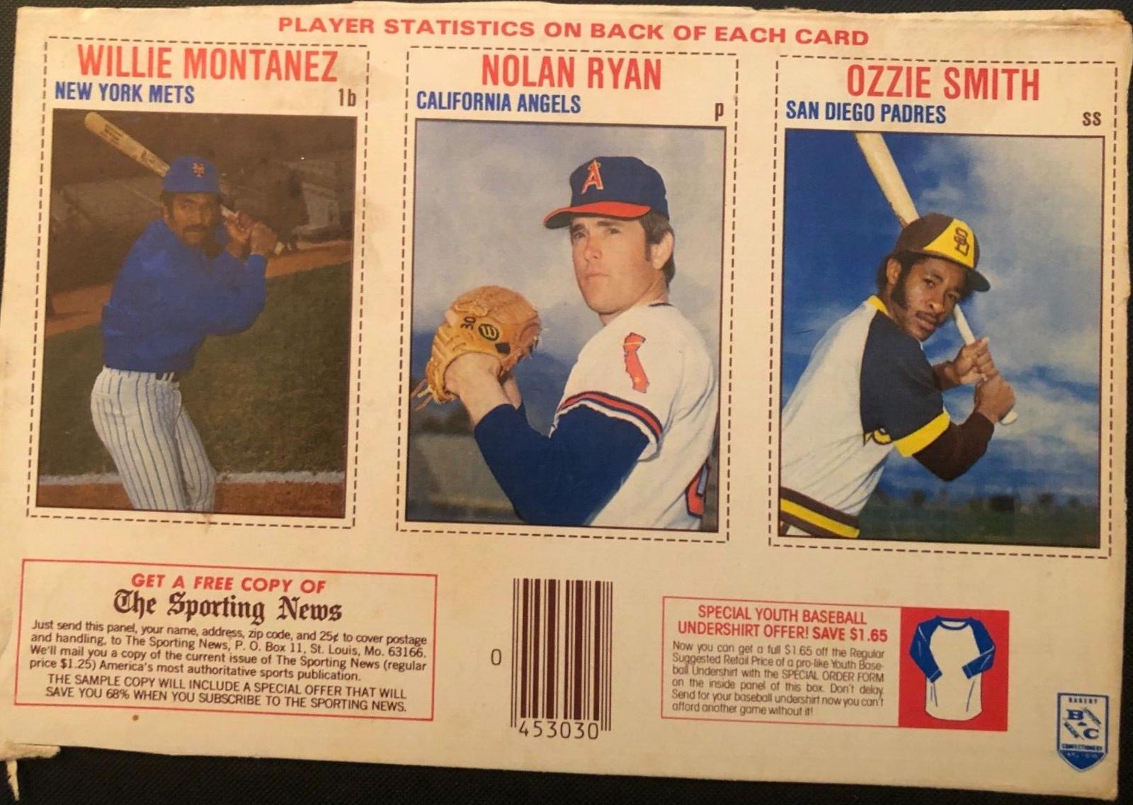 Nolan Ryan, Ozzie Smith, Willie Montanez [Hand Cut Panel]