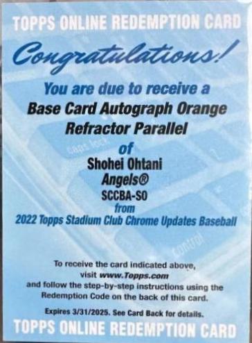 Shohei Ohtani [Orange] #SCCBA-SO