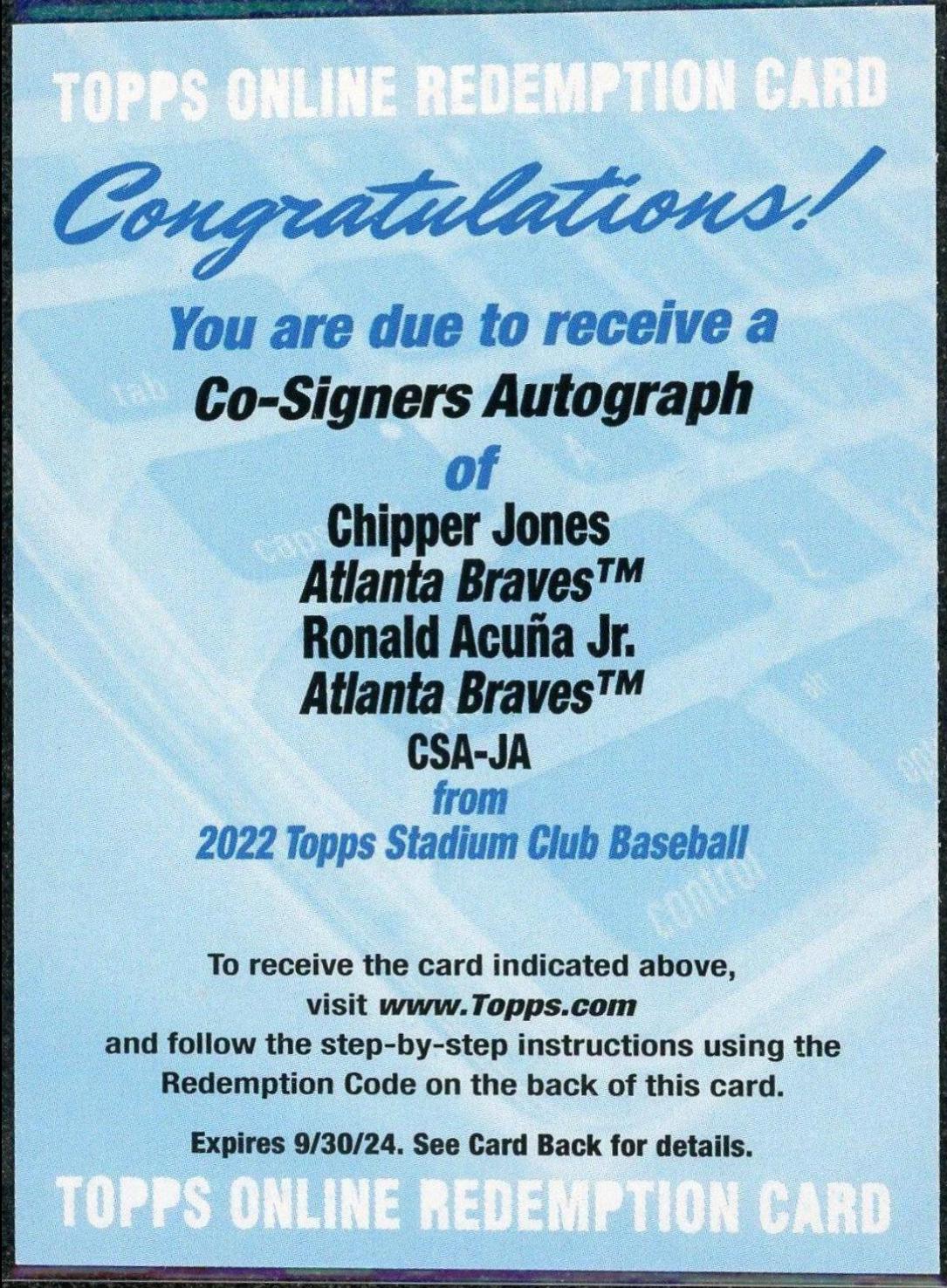Chipper Jones, Ronald Acuna Jr. #CSA-JA
