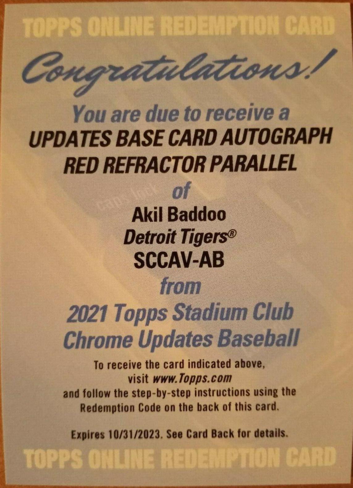 Akil Baddoo [Red Refractor] #SCCAV-AB