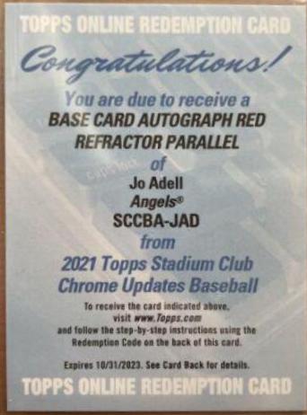 Jo Adell [Red Refractor] #SCCBA-JAD
