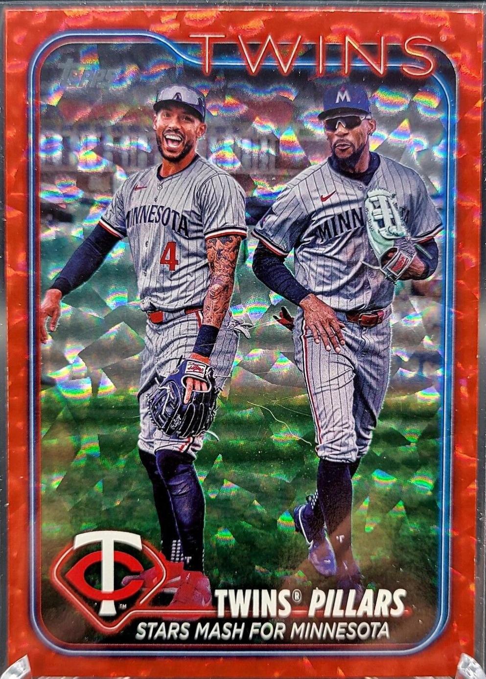 Byron Buxton & Carlos Correa [Red Crackle Foilboard] #US289