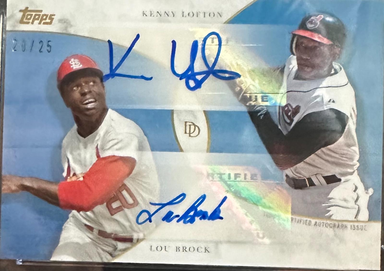 Kenny Lofton/Lou Brock [Autographs Blue] #14-A