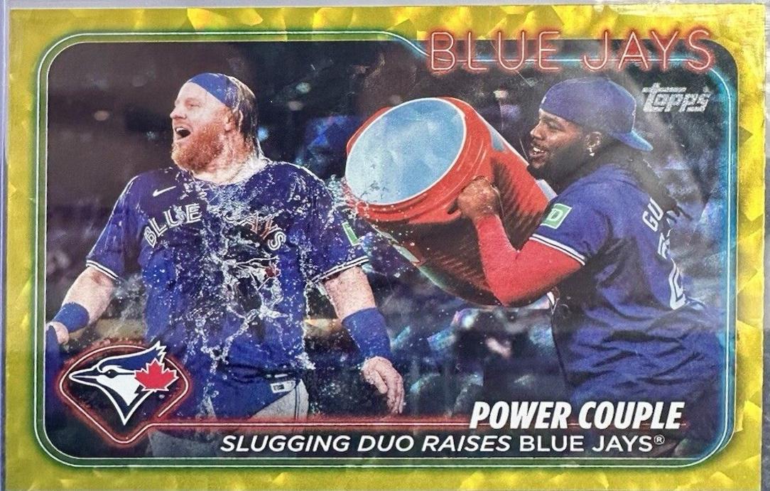 Vladimir Guerrero Jr. & Justin Turner [Yellow Crackle Foilboard] #US63