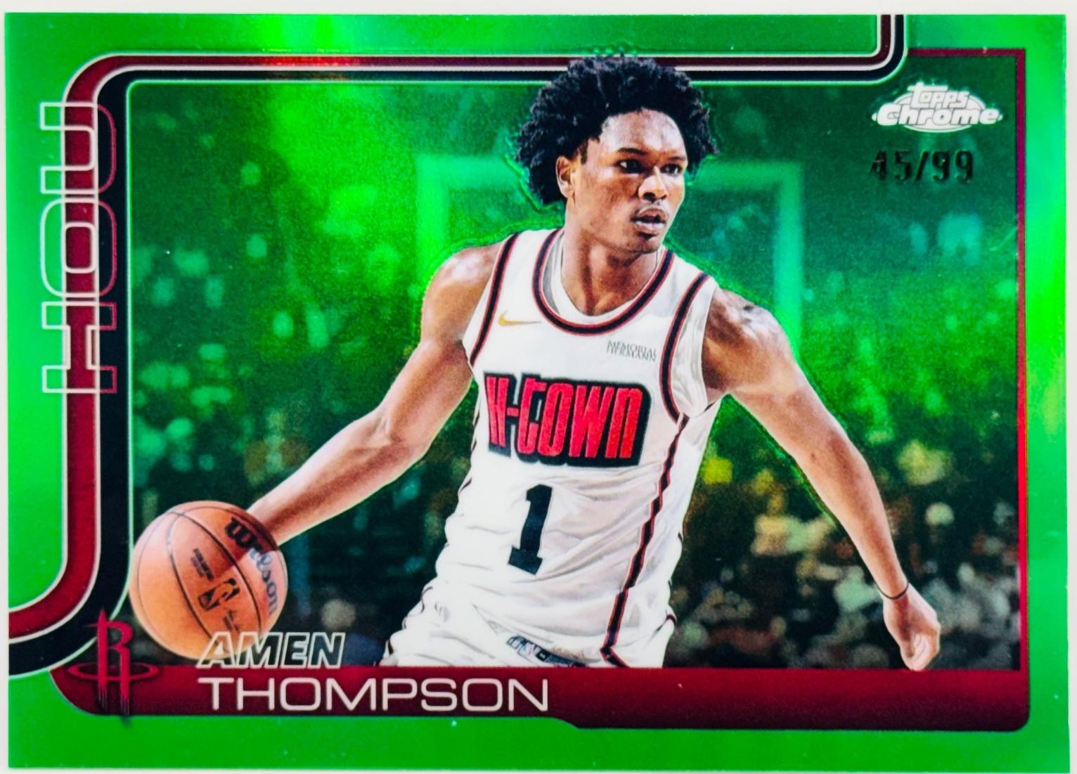 Amen Thompson [Green Basketball Refractor] #17