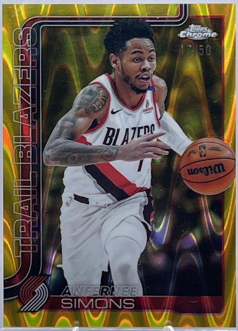Anfernee Simons [RayWave Yellow Refractor] #122