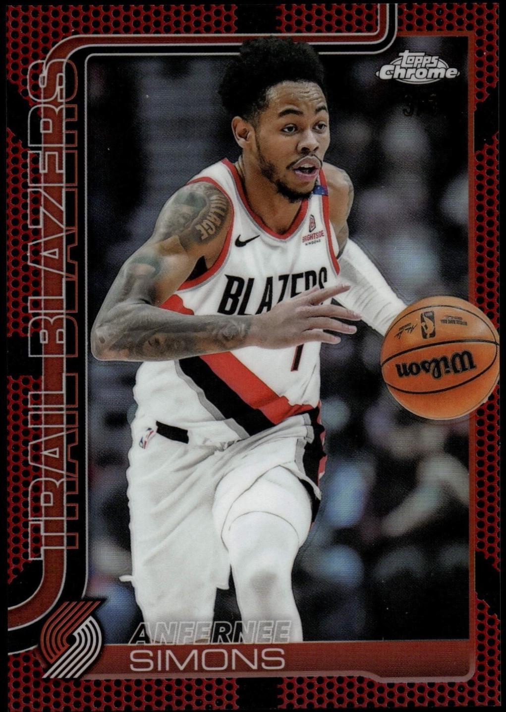 Anfernee Simons [Red Basketball Refractor] #122