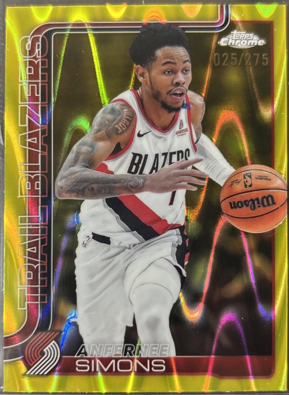 Anfernee Simons [Yellow Basketball Refractor] #122