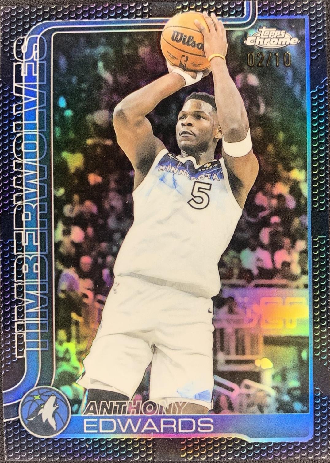 Anthony Edwards [Black Basketball Refractor] #151