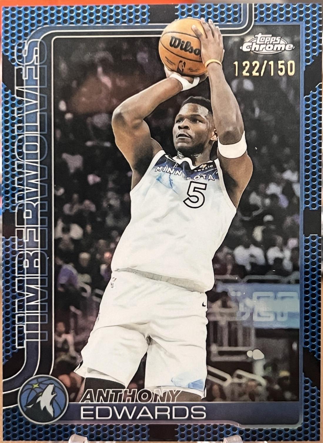 Anthony Edwards [Blue Basketball Refractor] #151