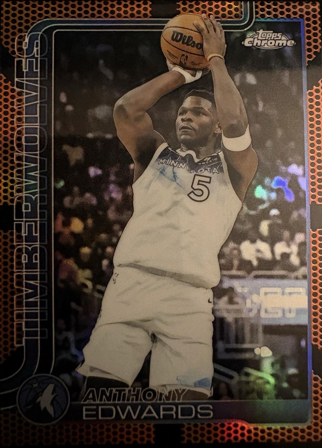 Anthony Edwards [Orange Basketball Refractor] #151