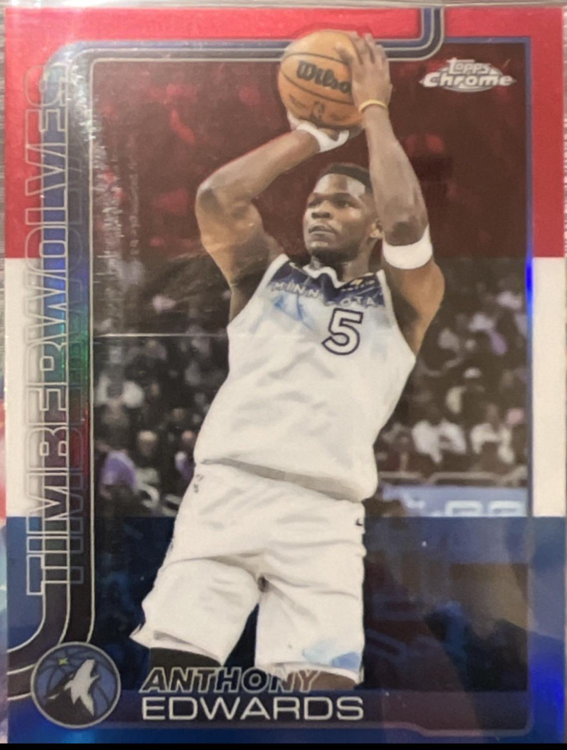Anthony Edwards [Red White Blue Refractor] #151