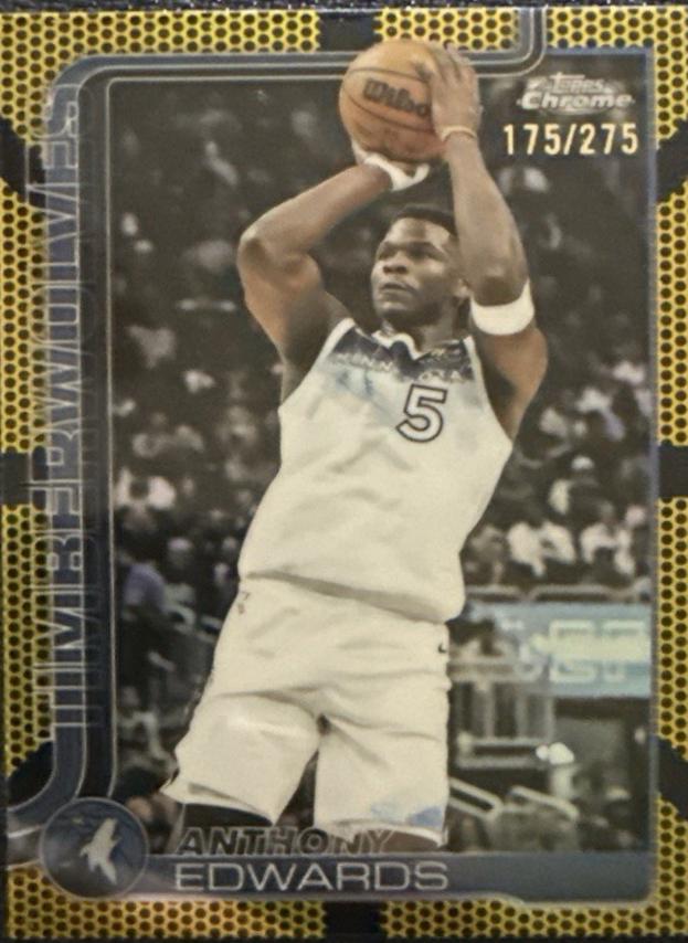 Anthony Edwards [Yellow Basketball Refractor] #151