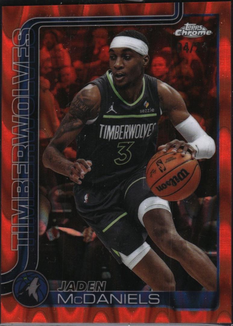 Jaden McDaniels [Orange Basketball Refractor] #176
