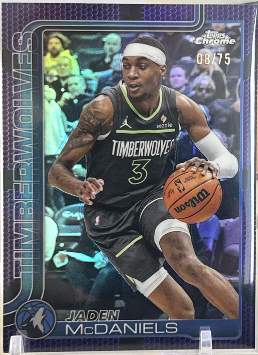 Jaden McDaniels [Purple Basketball Refractor] #176