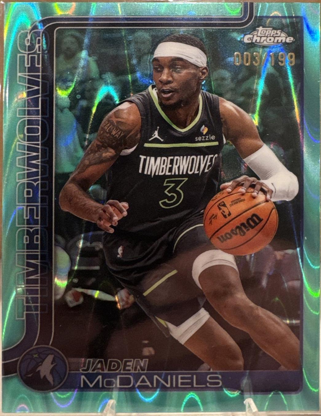 Jaden McDaniels [RayWave Aqua Refractor] #176