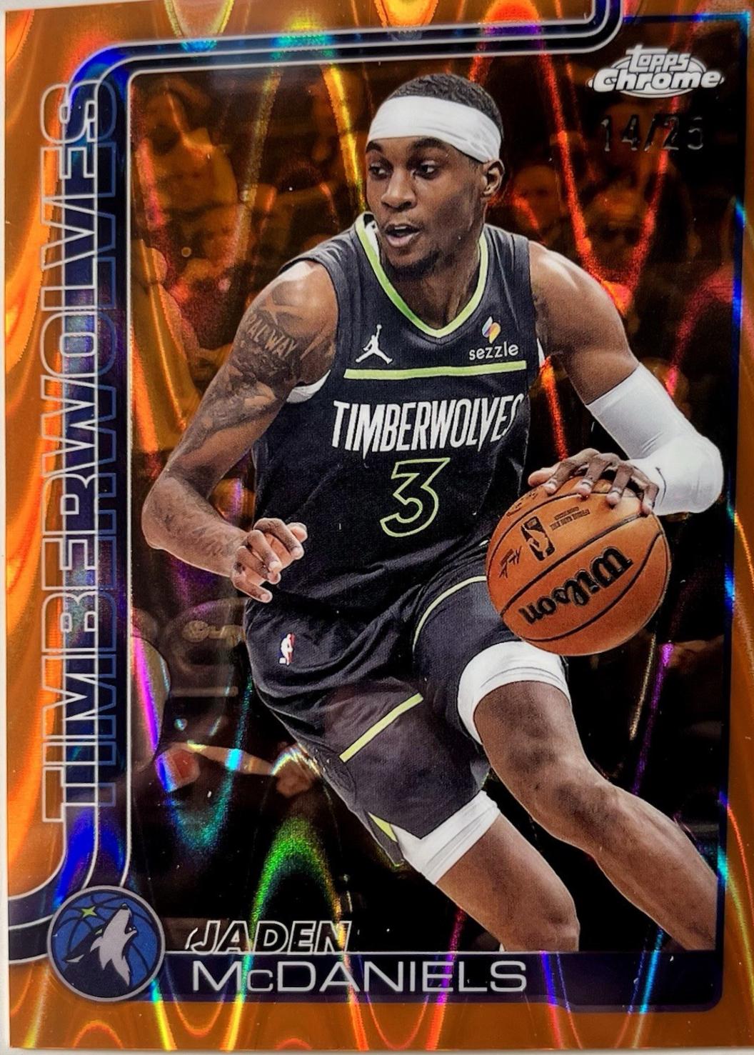 Jaden McDaniels [RayWave Orange Refractor] #176