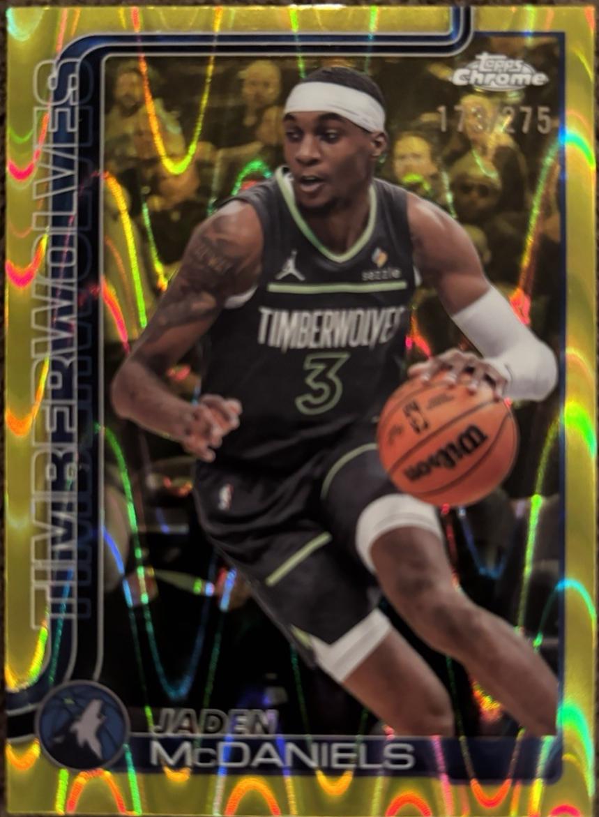 Jaden McDaniels [RayWave Yellow Refractor] #176