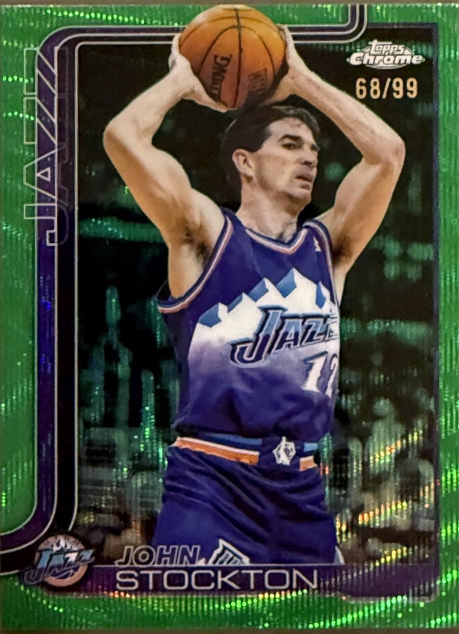 John Stockton [Green Basketball Refractor] #250