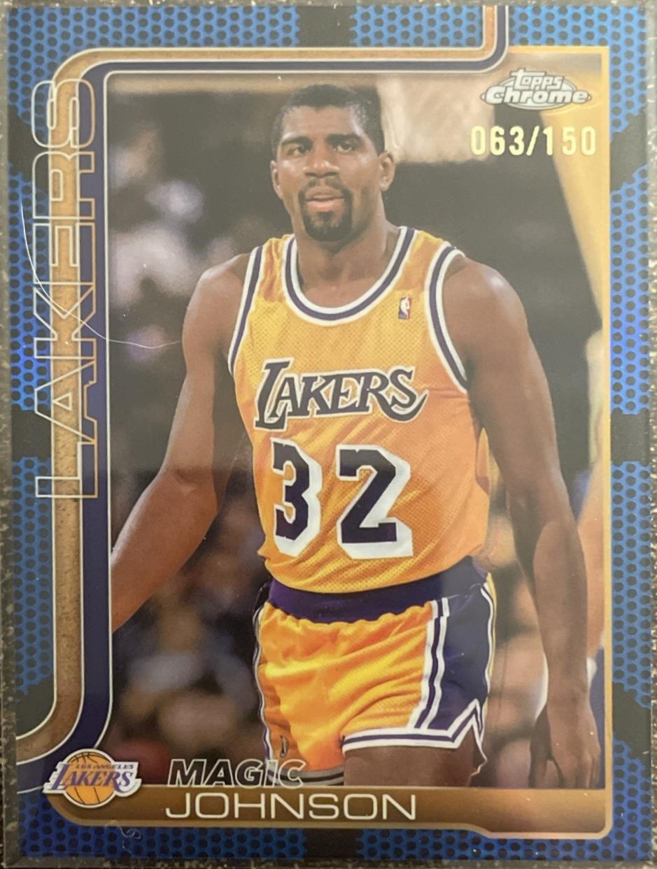 Magic Johnson [Blue Basketball Refractor] #244