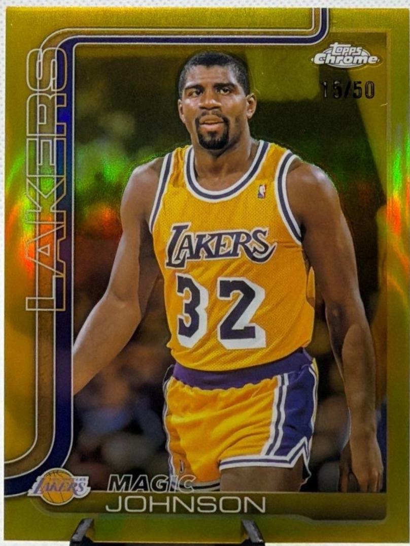Magic Johnson [Gold Basketball Refractor] #244