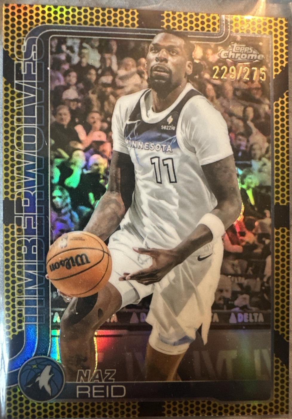 Naz Reid [Yellow Basketball Refractor] #156