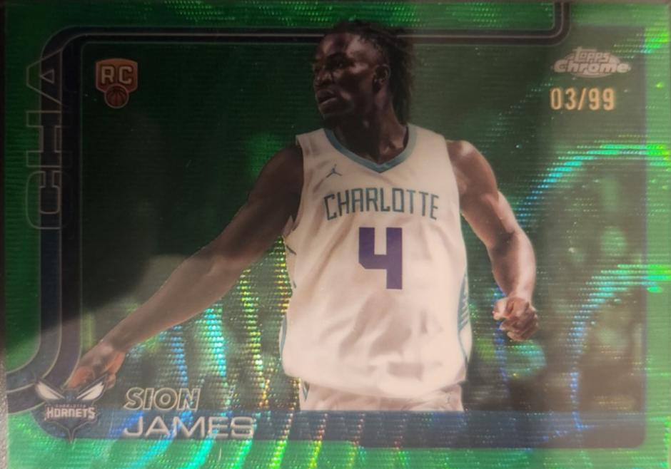 Sion James [Green Basketball Refractor] #283