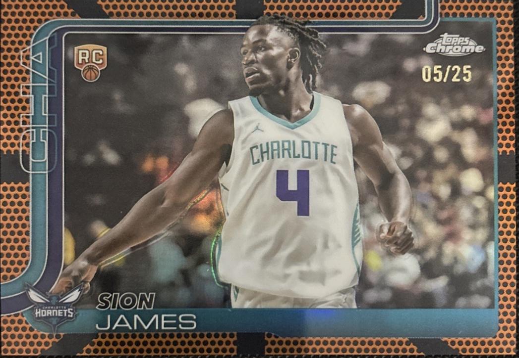 Sion James [Orange Basketball Refractor] #283