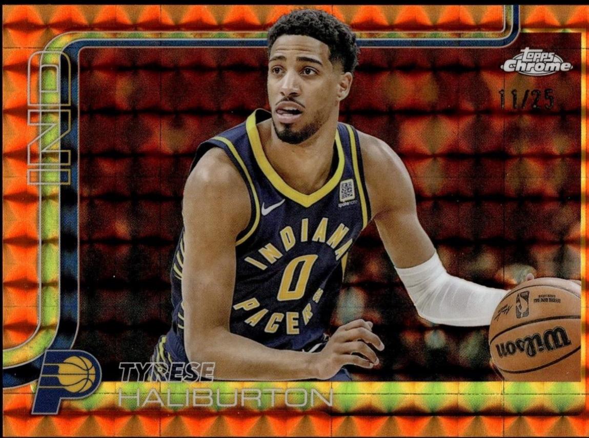Tyrese Haliburton [Orange Geometric Refractor] #3