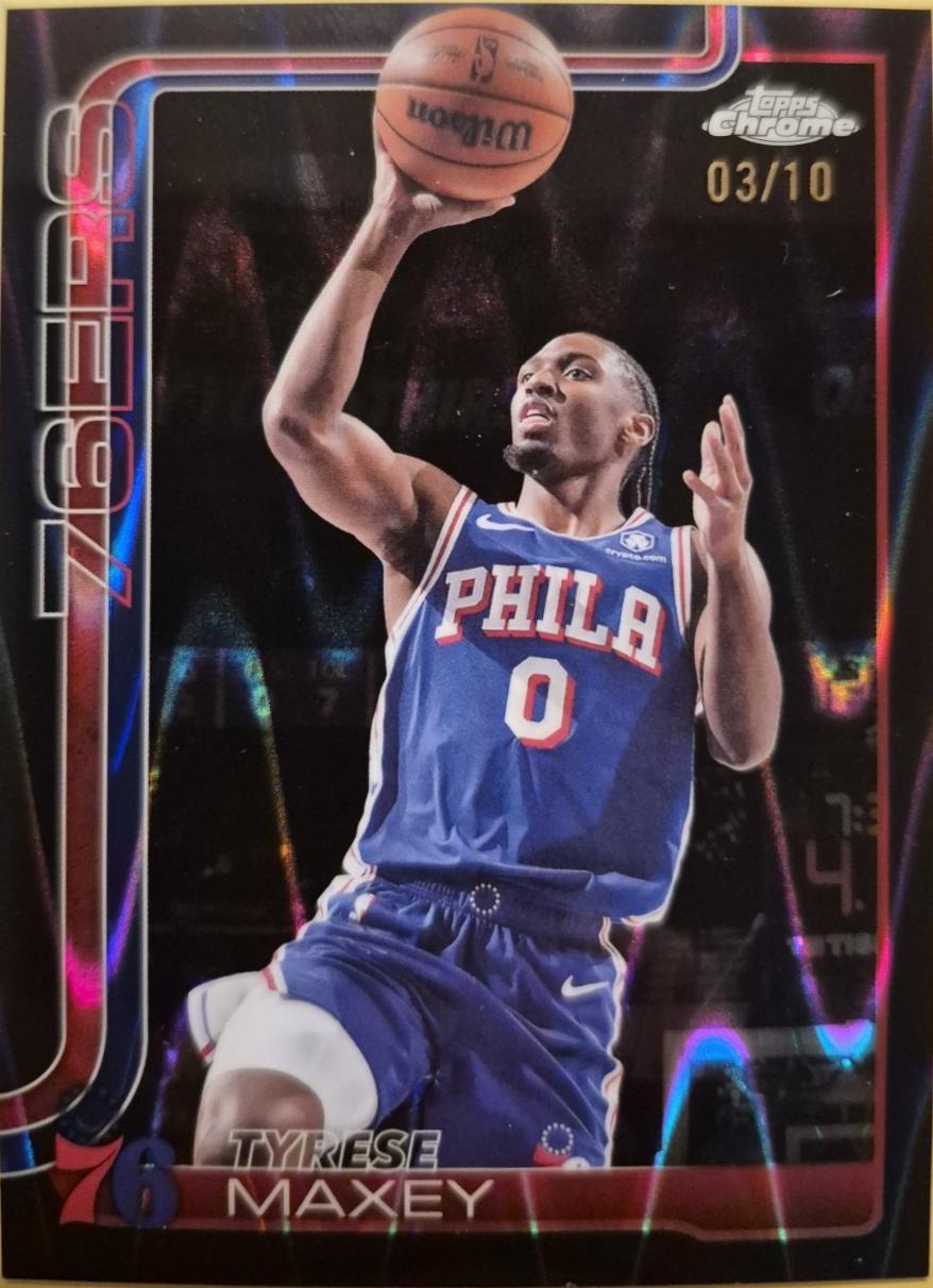 Tyrese Maxey [Black Basketball Refractor] #185